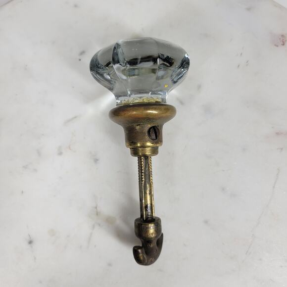 Antique 8‎ Point Crystal Door Knob 5" Interior Handle Metal and Glass Door Knob - Picture 8 of 16